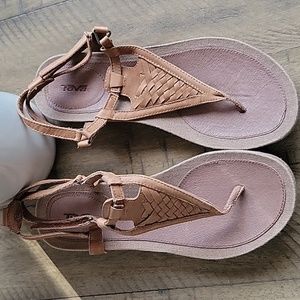 Teva Womens Leather Capri Slide Sandal Size 9.5